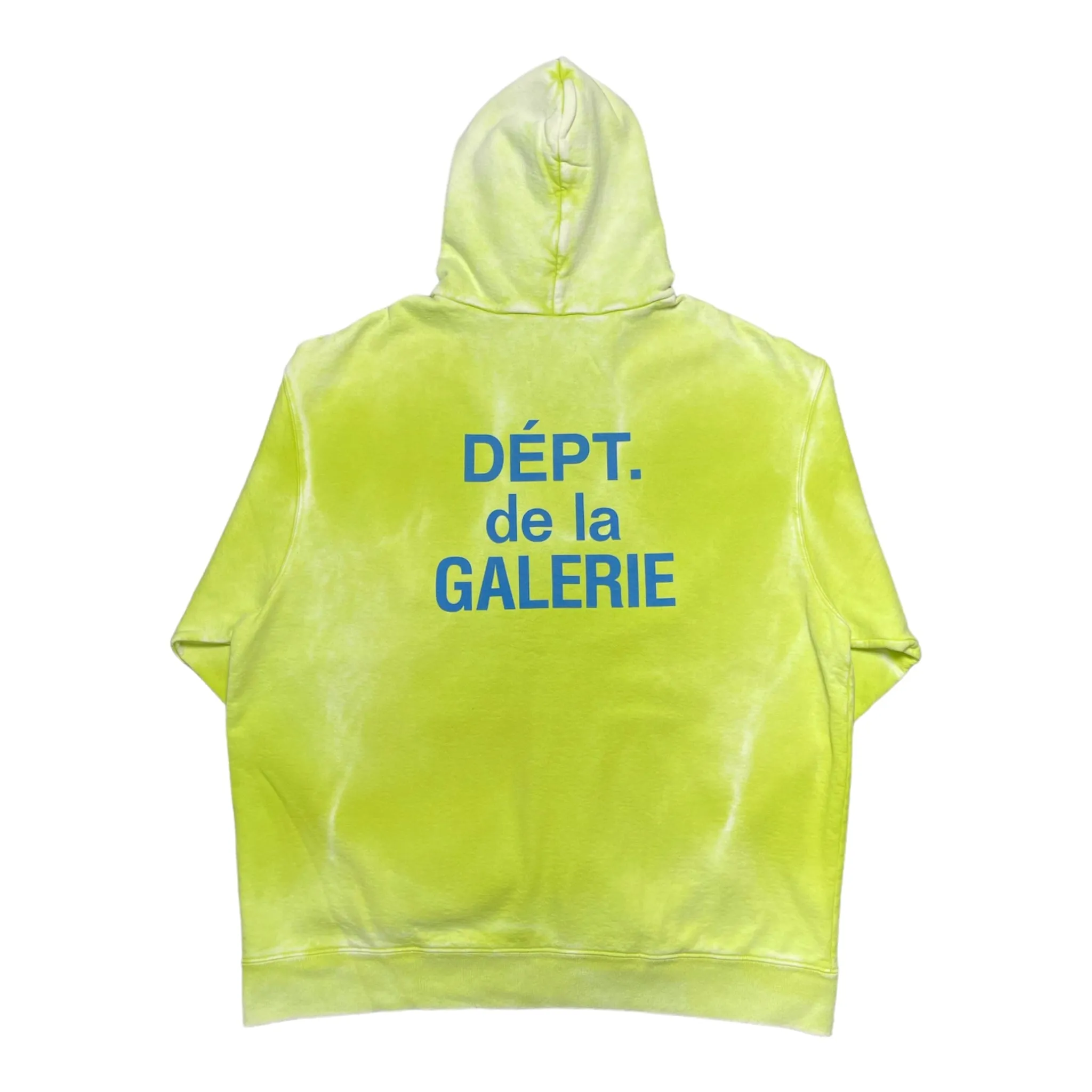 Gallery Department French Logo Zip Up Hooded Sweatshirt Lime Green