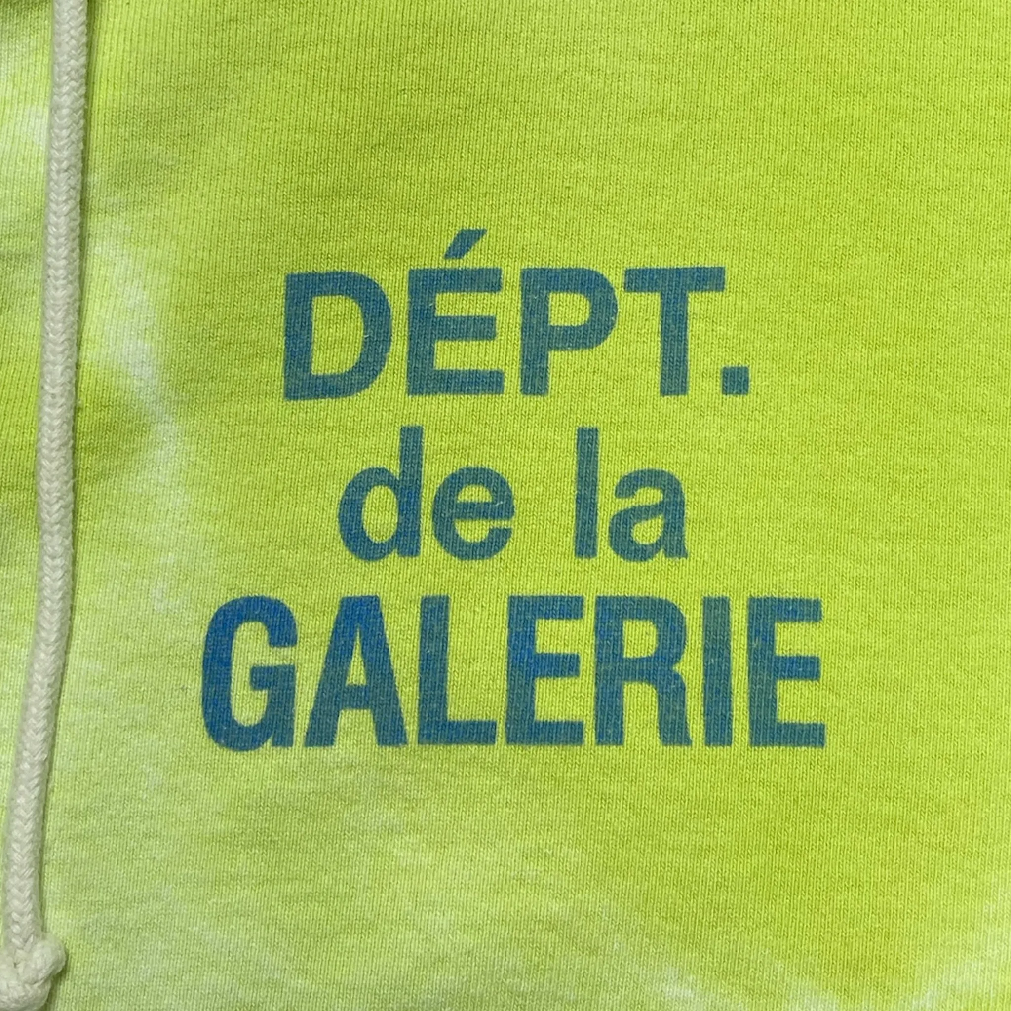 Gallery Department French Logo Zip Up Hooded Sweatshirt Lime Green