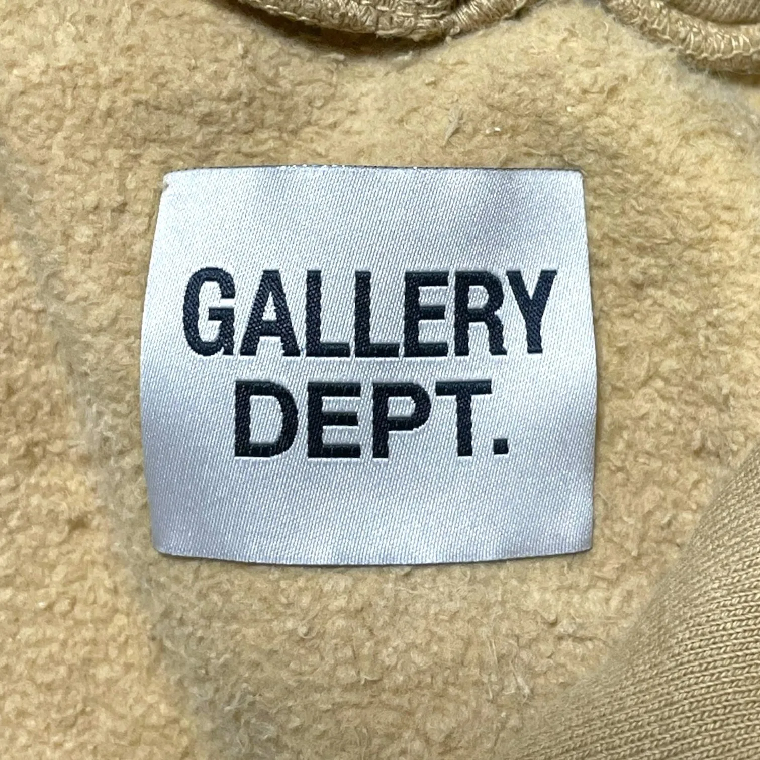 Gallery Department French Logo Zip Up Hooded Sweatshirt Tan