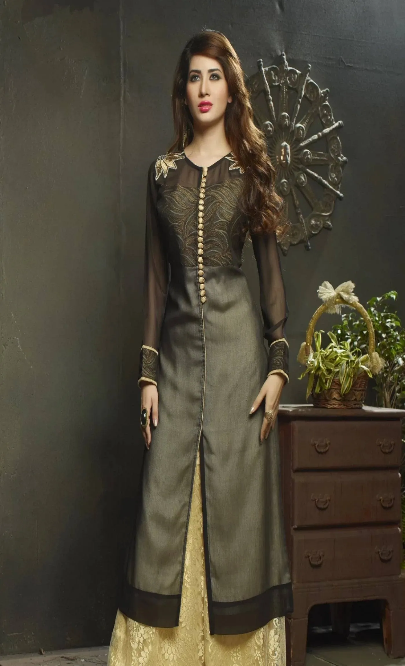 Georgette Embroidered Kurta