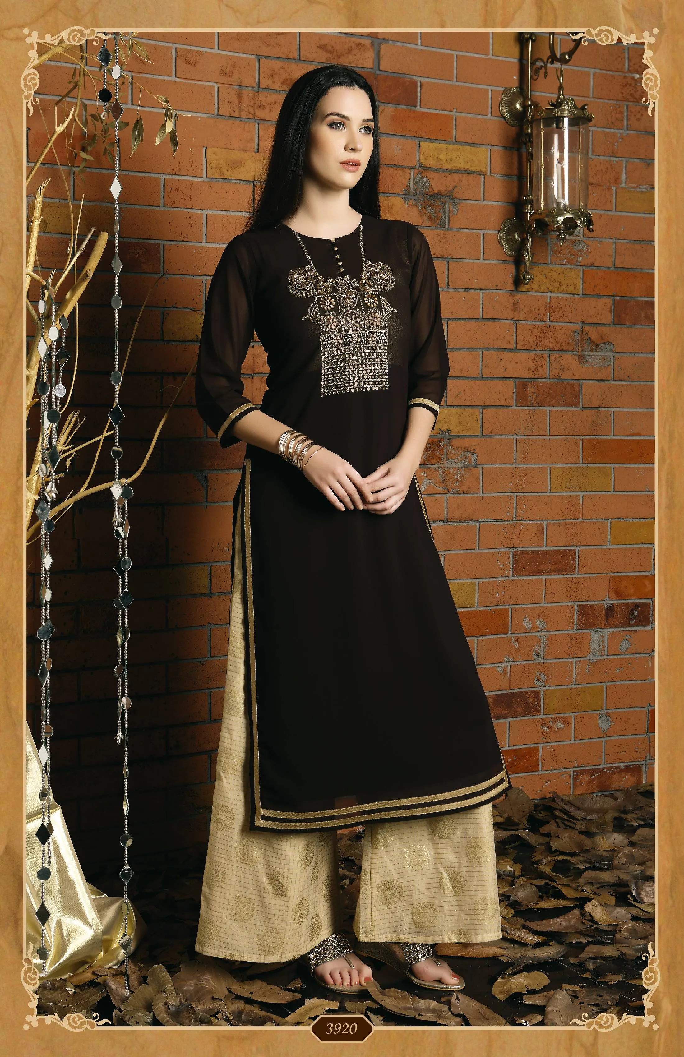 Georgette Kurta with Embroidery