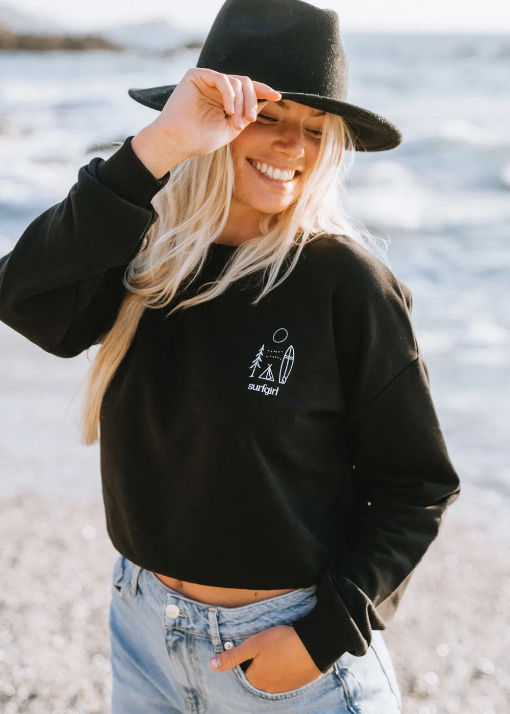 Happy Place Crop Sweatshirt