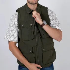 Hazy Blue Explorer Mens Bodywarmer Travel Waistcoat 13 Pockets Fishing Gilet