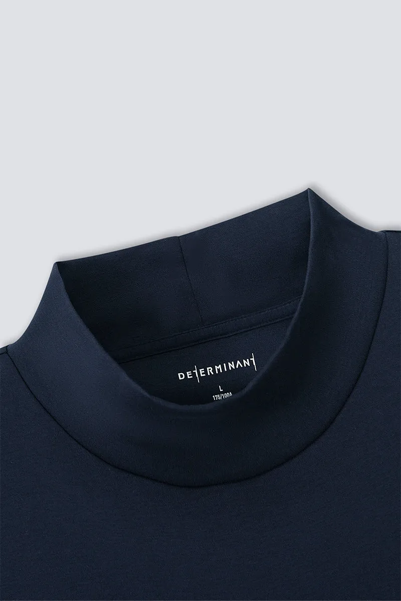 HeatGuard Mock Neck Long Sleeve T-Shirt | Navy NNY096