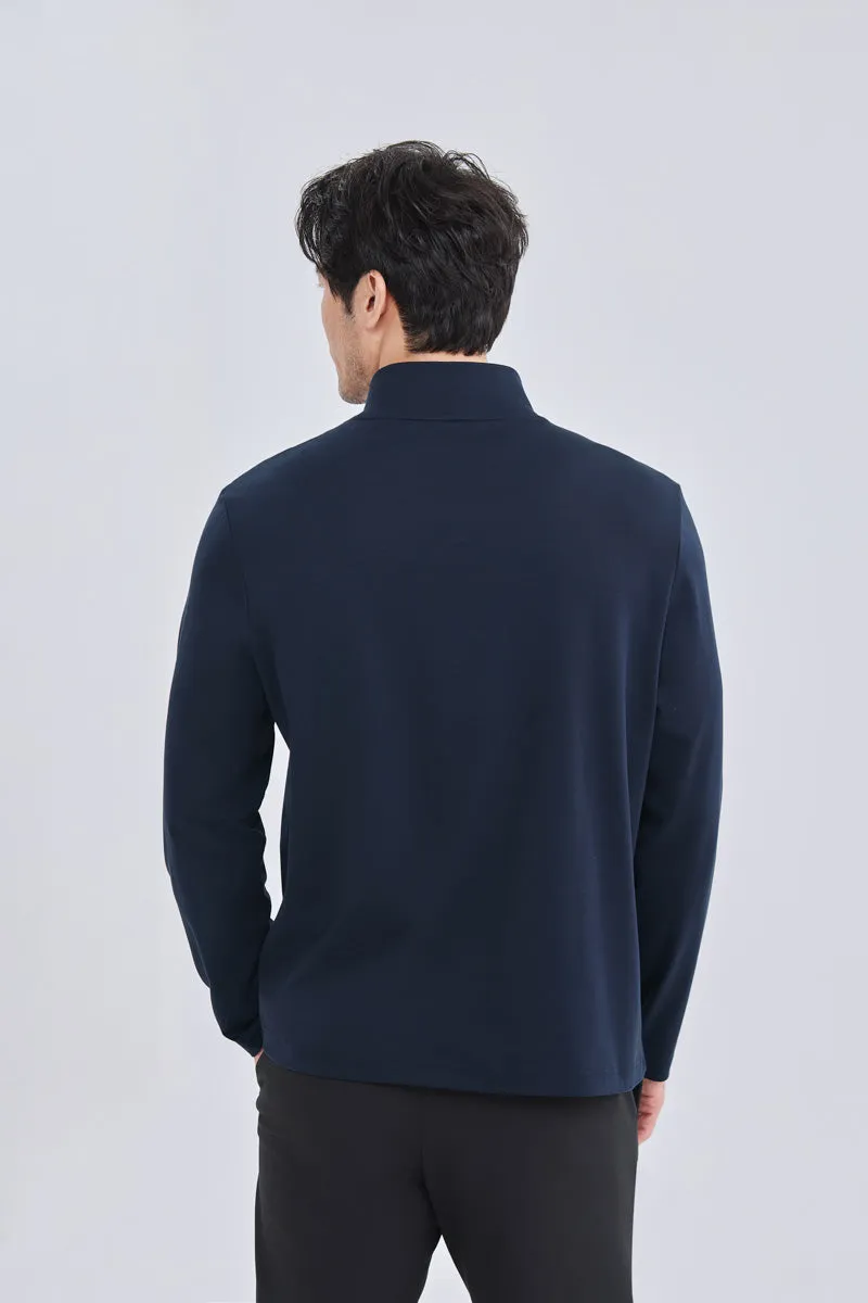 HeatGuard Mock Neck Long Sleeve T-Shirt | Navy NNY096