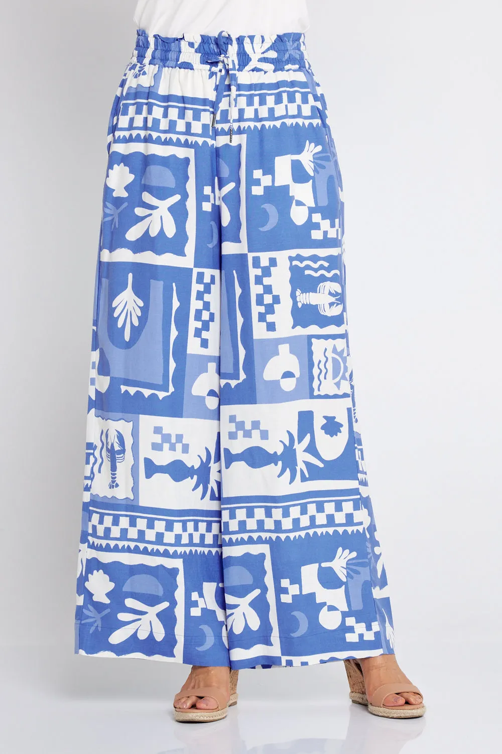 Holiday Sun Pants - Cerulean Blue Print