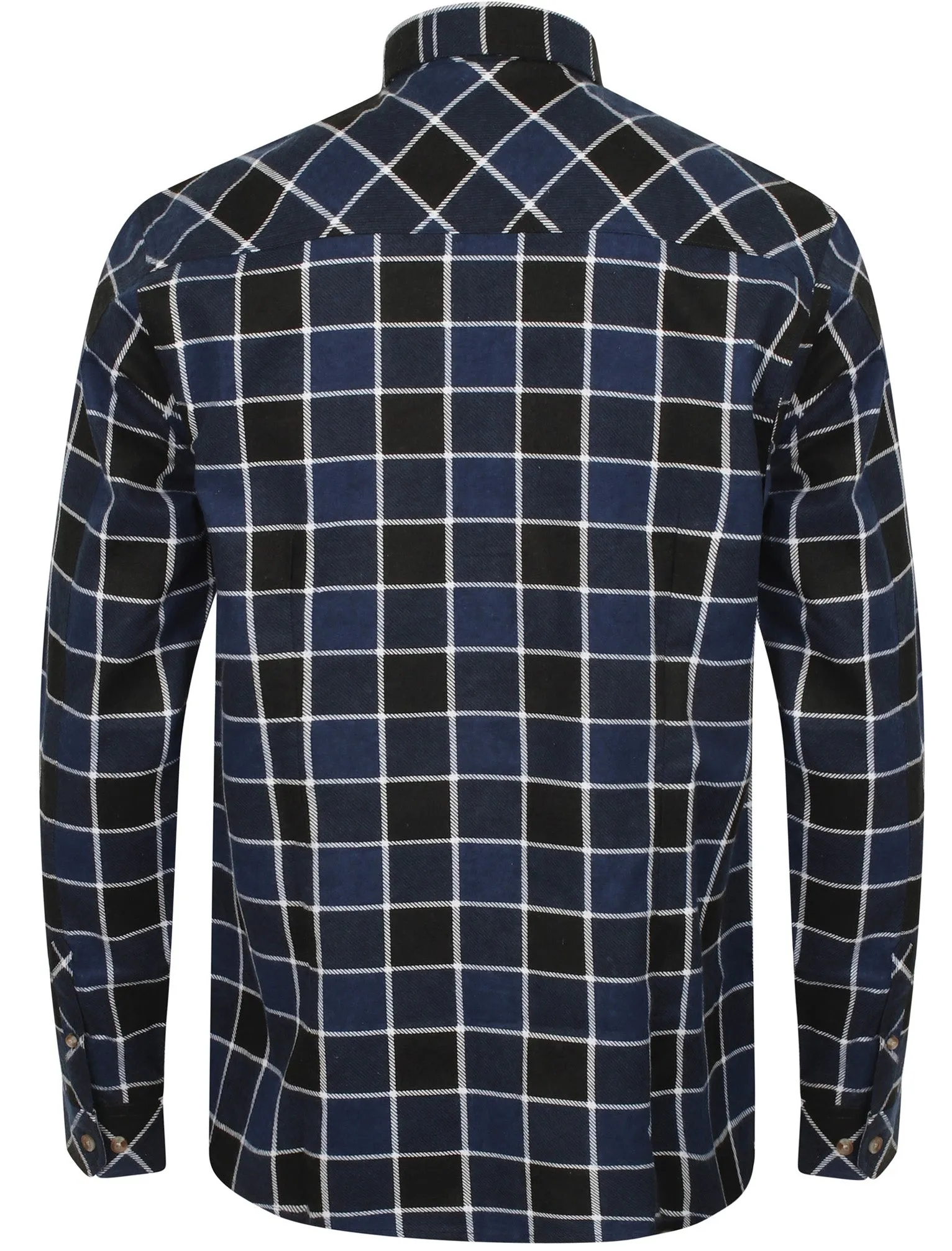 Hulverston Checked Cotton Flannel Shirt In Mid Blue - Tokyo Laundry