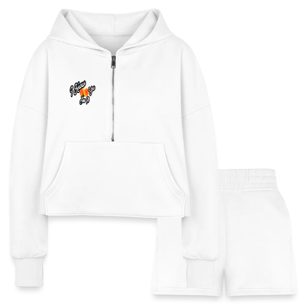 I Know You See It Women’s Cropped Hoodie & Jogger Short Outfit Set