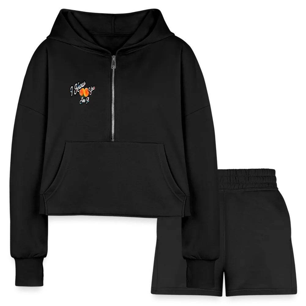 I Know You See It Women’s Cropped Hoodie & Jogger Short Outfit Set