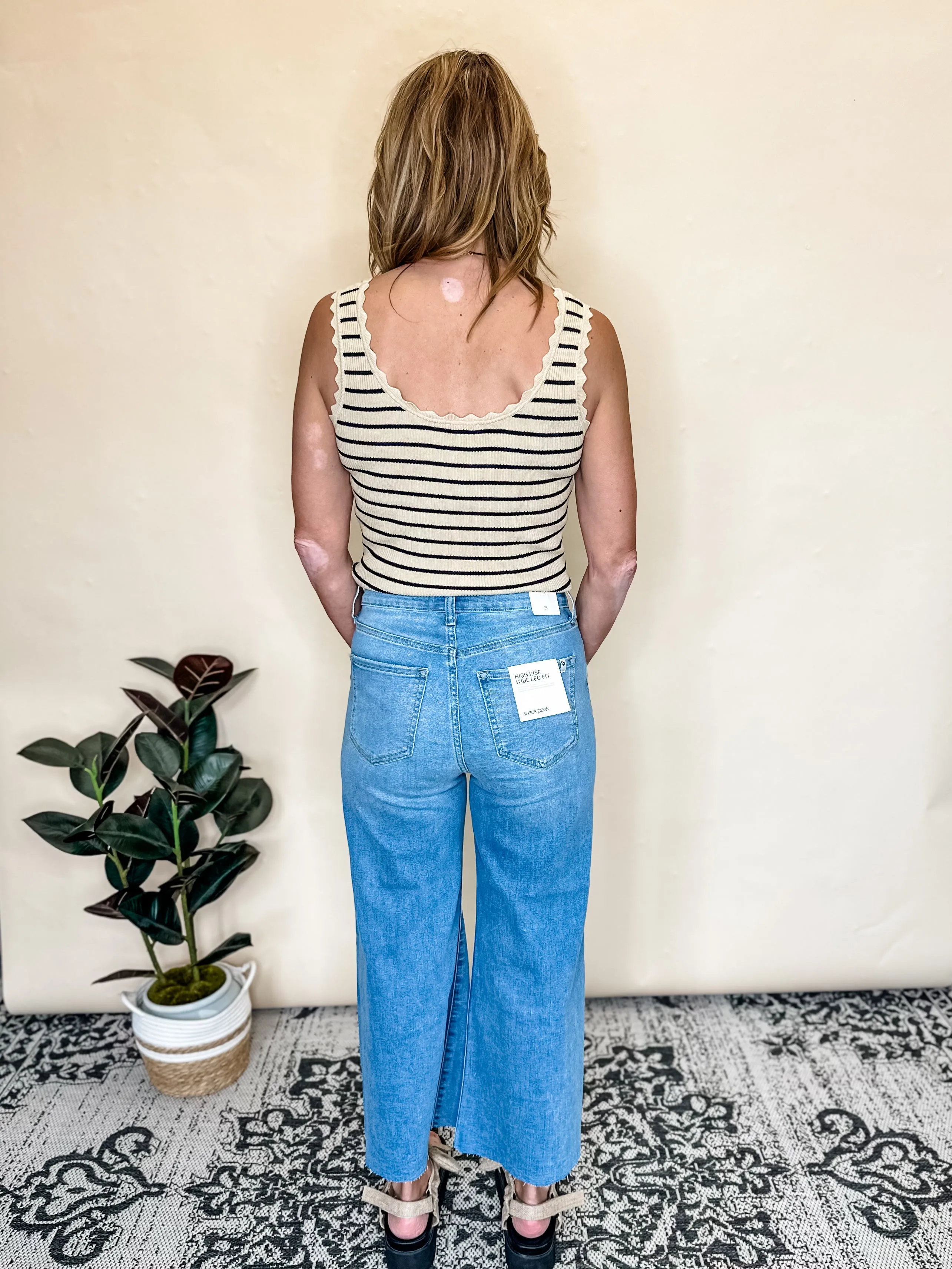 Informal Wide Crop Denim