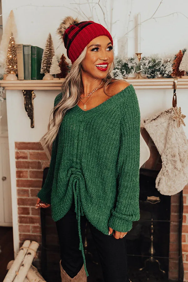 Insta Obsessed Knit Sweater In Hunter Green