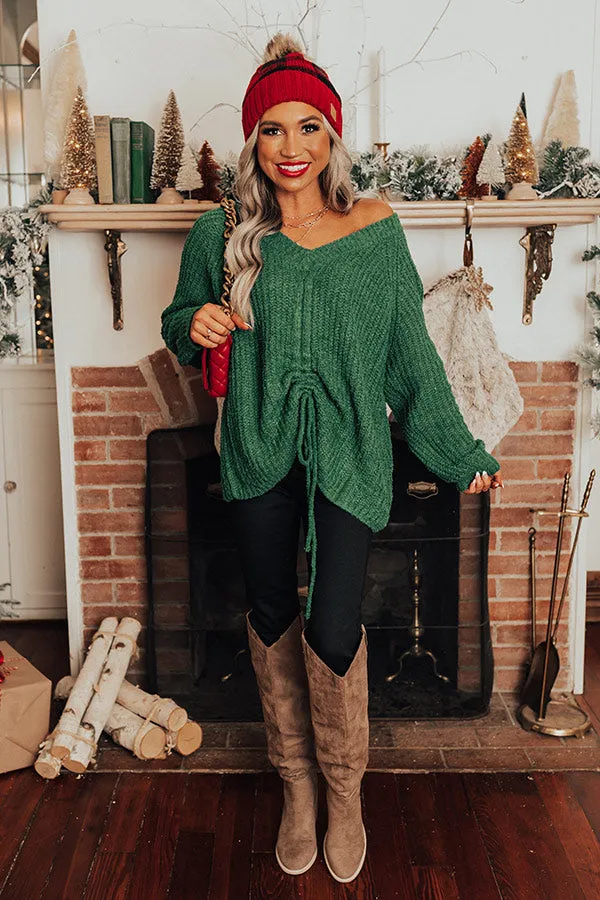 Insta Obsessed Knit Sweater In Hunter Green