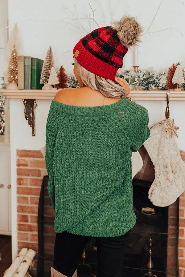 Insta Obsessed Knit Sweater In Hunter Green