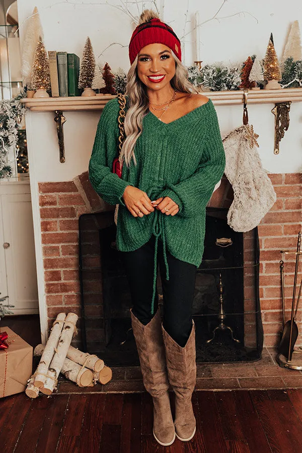 Insta Obsessed Knit Sweater In Hunter Green