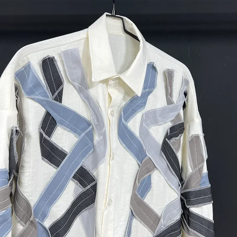 Interwoven Ribbon Button-Up Shirt