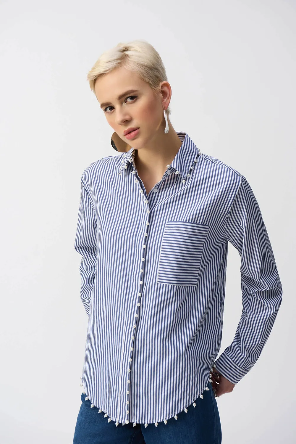 Joseph Ribkoff | Striped Stretch Cotton Shirt 251942