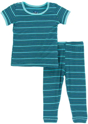 KicKee Pants Shining Sea Stripe S/S Pajama Set with Pants