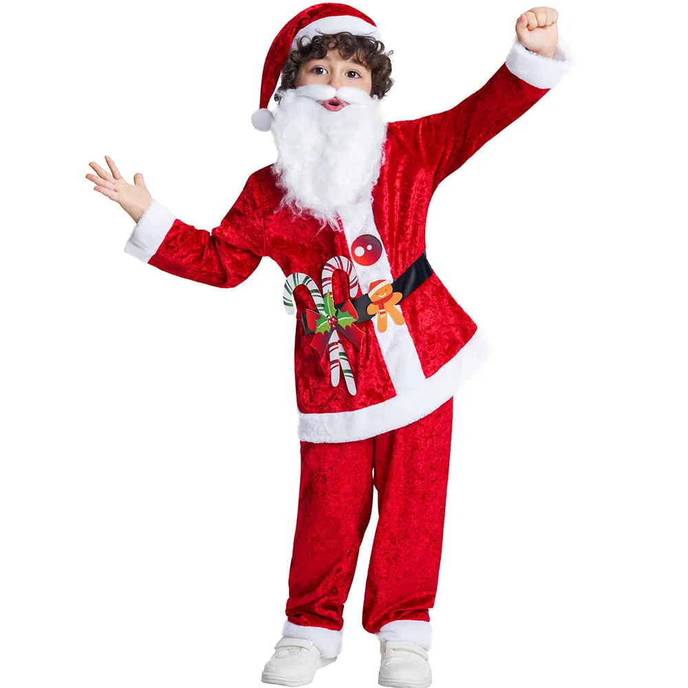 Kids Boys Christmas Costumes Santa Claus Outfit