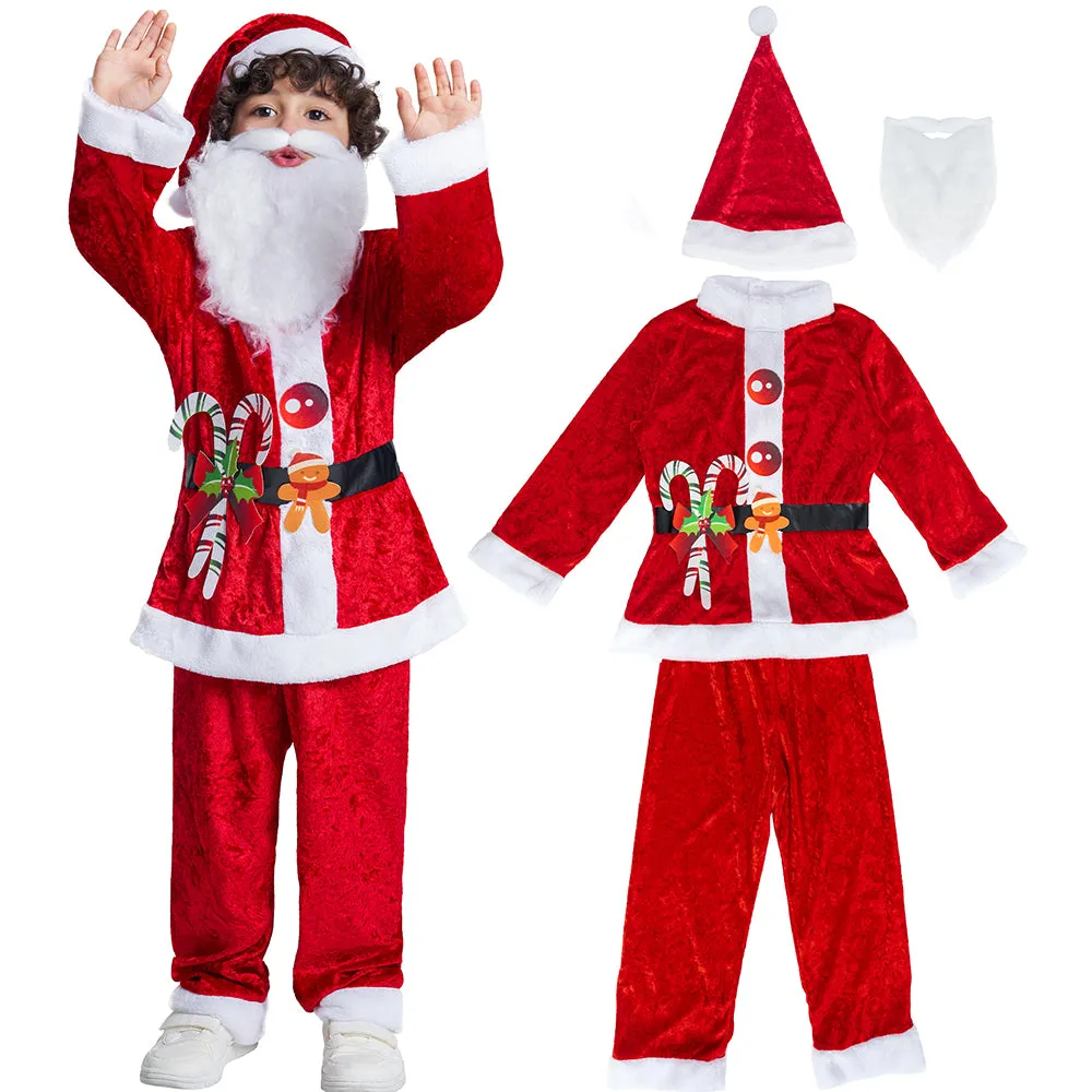 Kids Boys Christmas Costumes Santa Claus Outfit