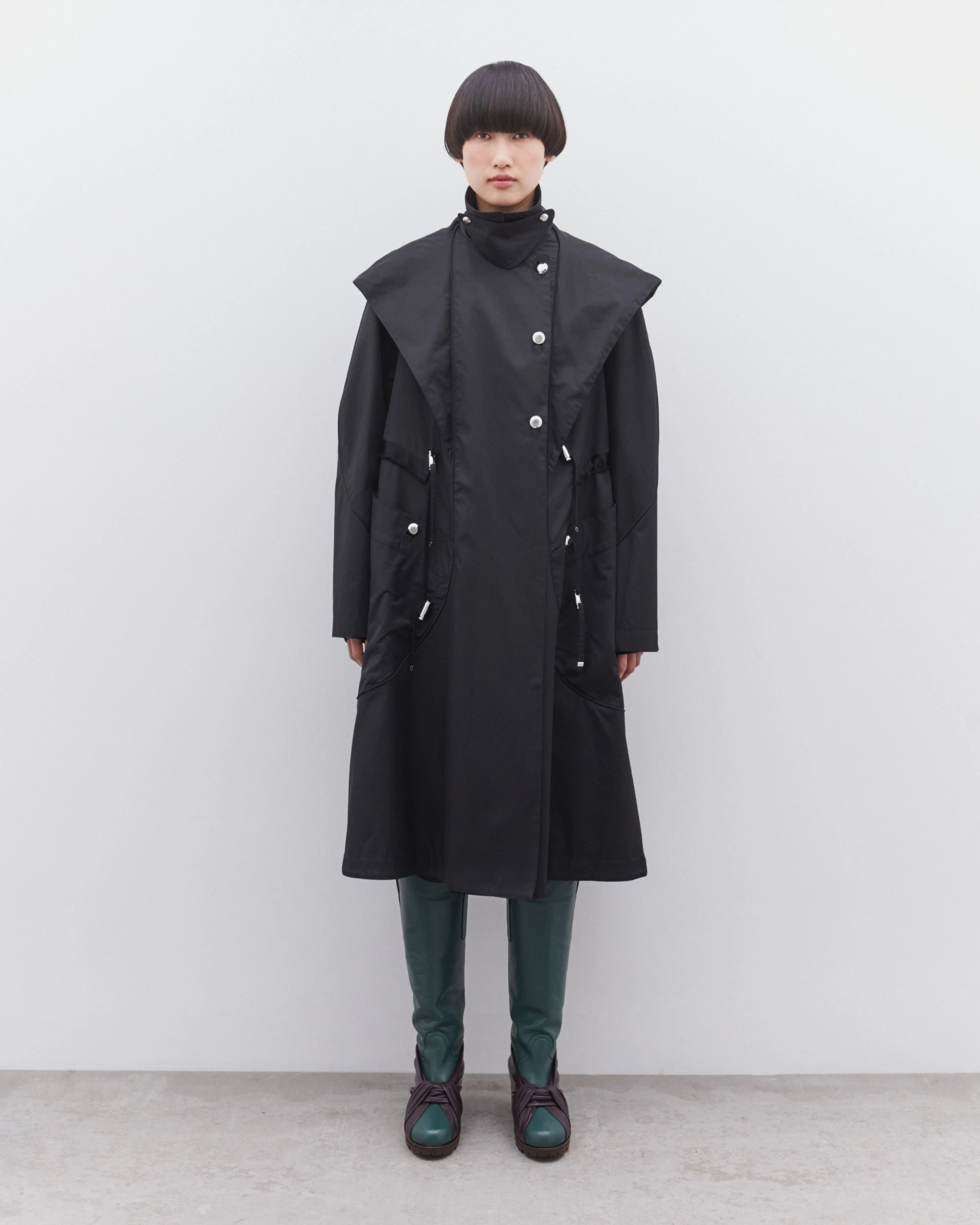 Kiko Kostadinov - Women's Herne Hooded Trench Coat - (Matte Black)