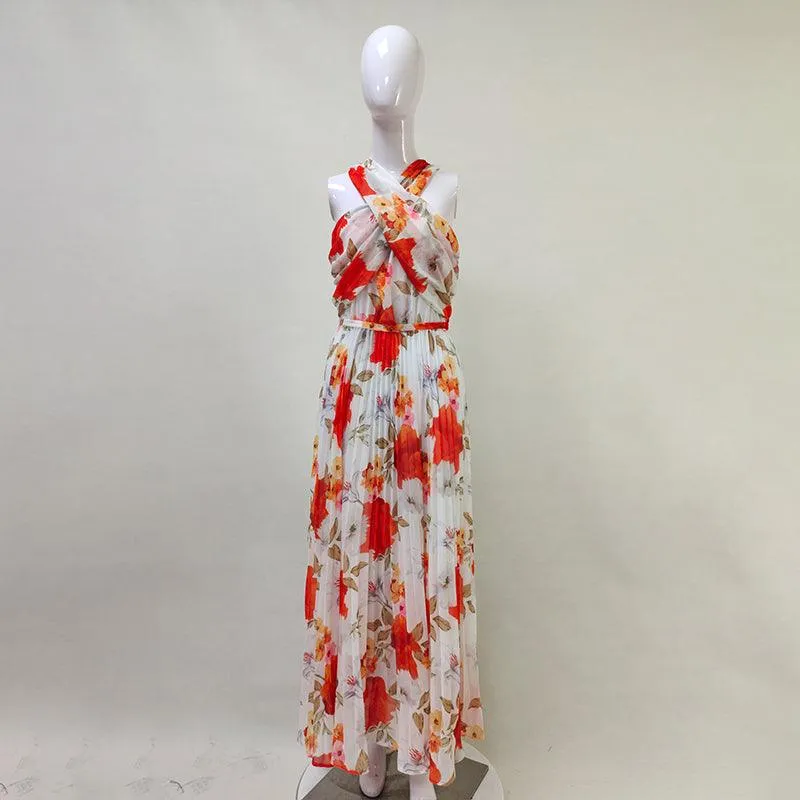 KittenAlarm - Tess Floral Sleeveless Maxi Dress