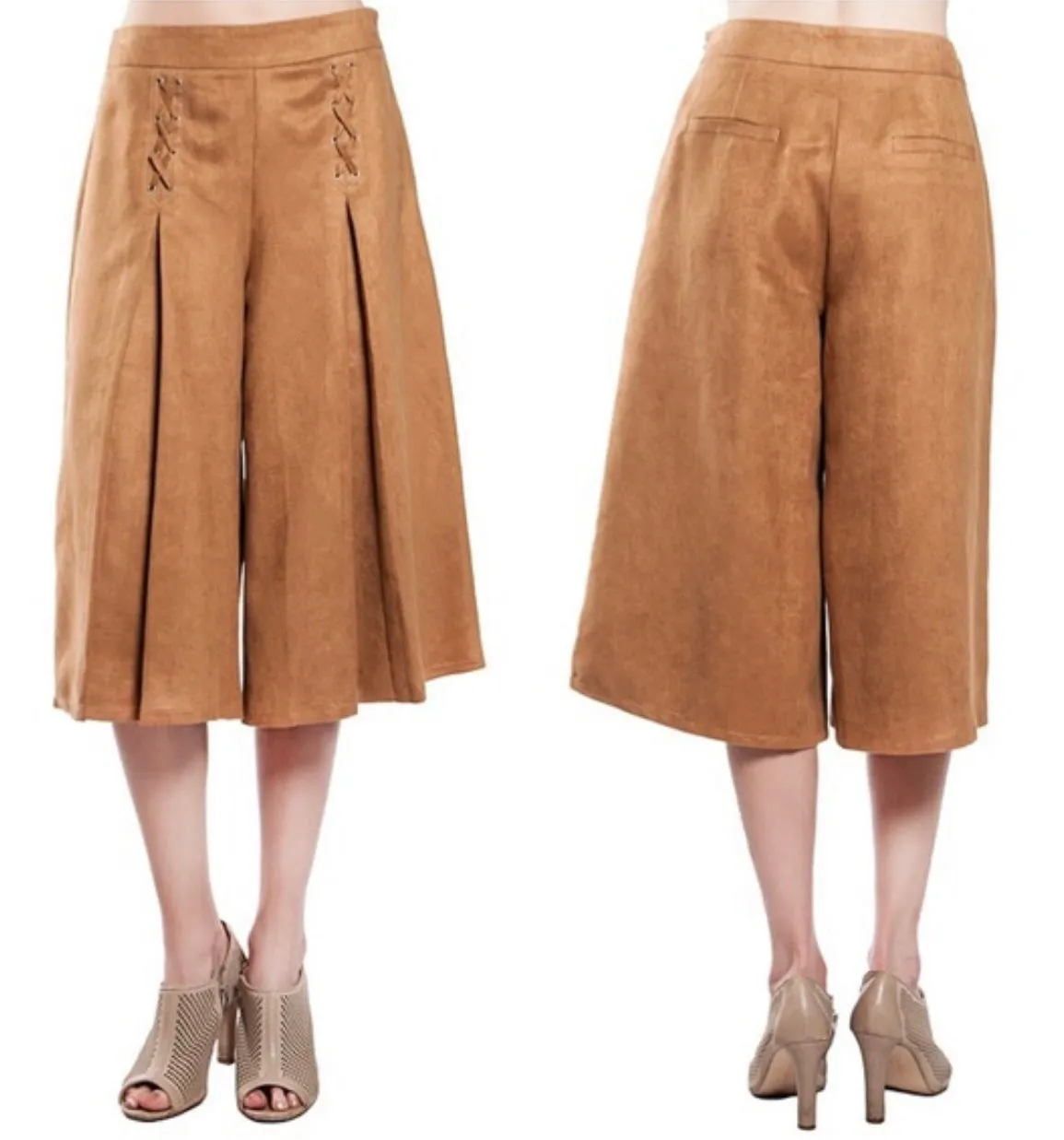 Laced Culottes in Camel