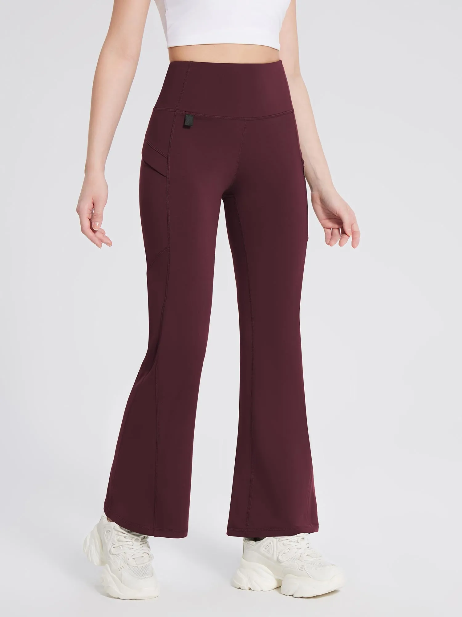 Laureate Fleece-Lined Zip Pocket Compression Flare Pants