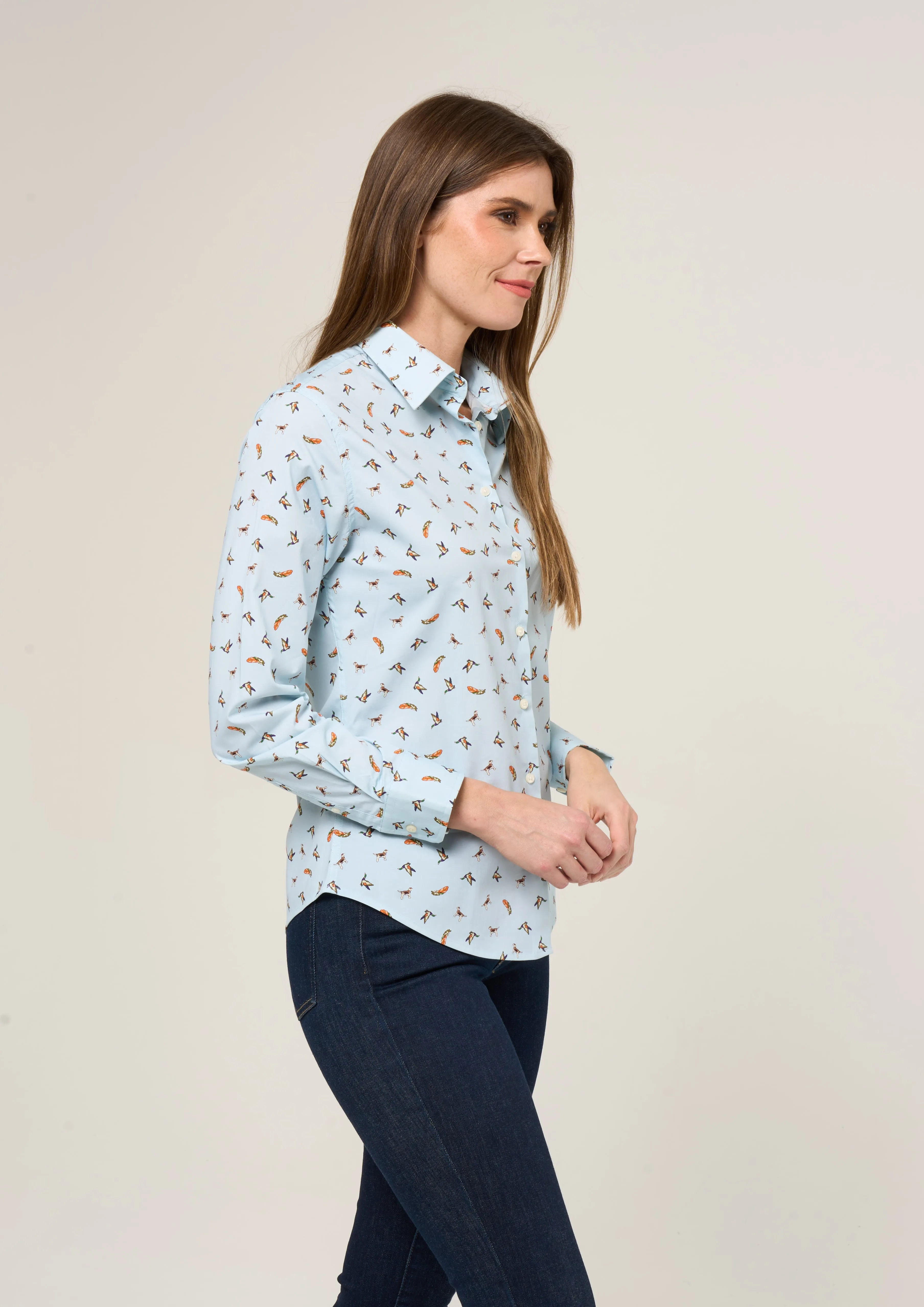 Lawen Ladies Printed Cotton Shirt - Duck Design