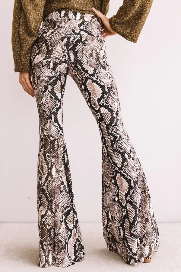 Leave Em' Wanting More Snake Print Flare