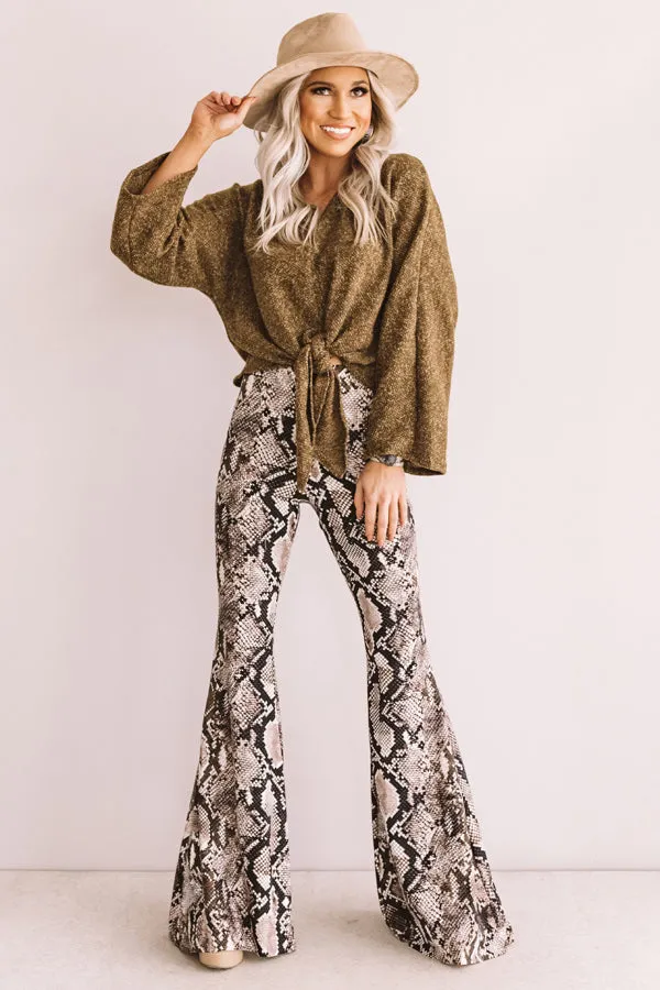 Leave Em' Wanting More Snake Print Flare