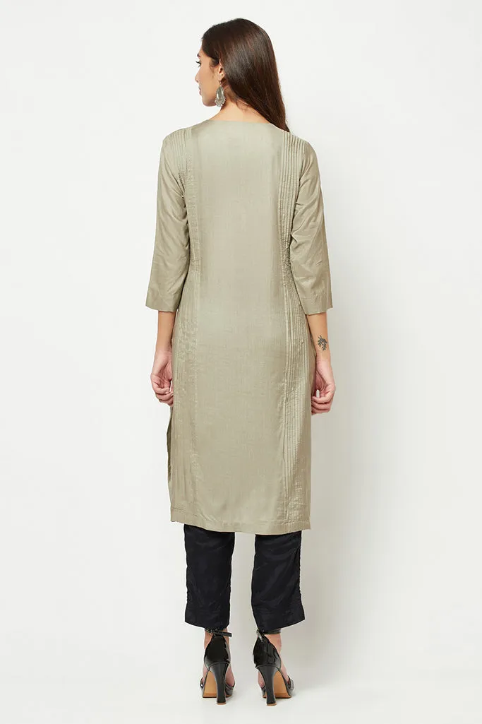 Light Grey Straight Fit Kurta