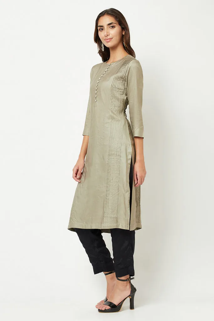 Light Grey Straight Fit Kurta