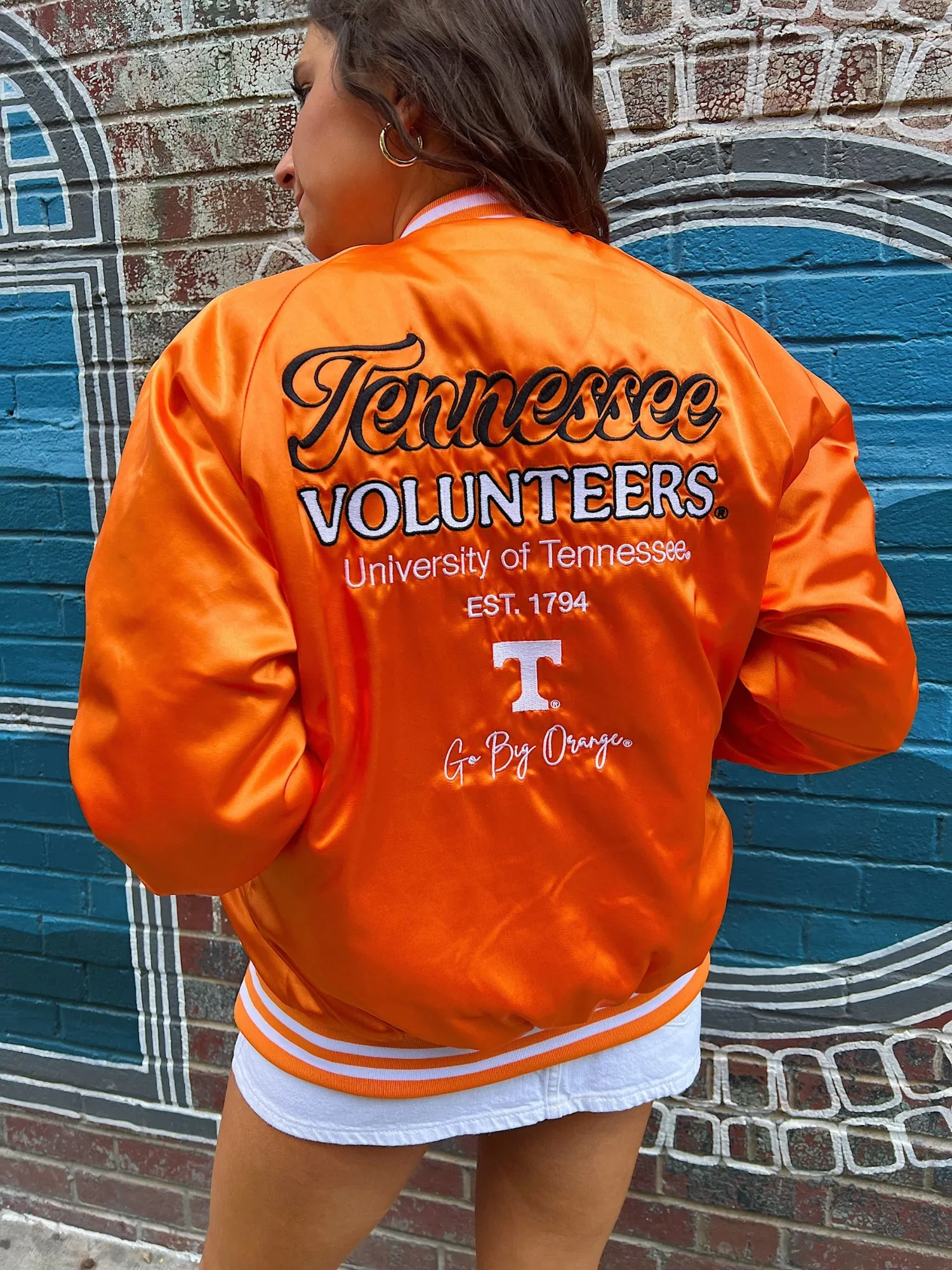 LivyLu Tennessee Volunteers Embroidered Satin Jacket