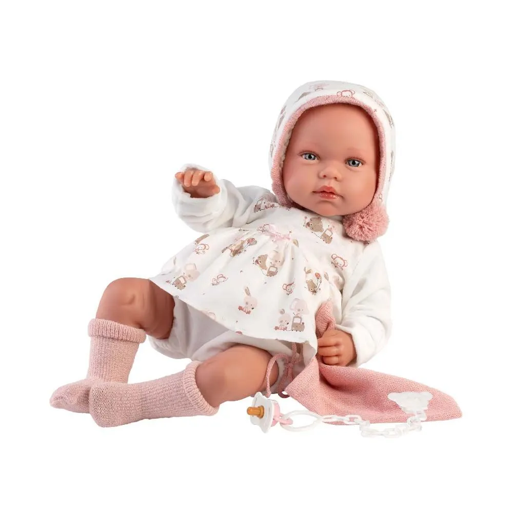 Llorens - Baby Girl Doll with Crying Mechanism, Clothing & Cushion: Tala 44cm