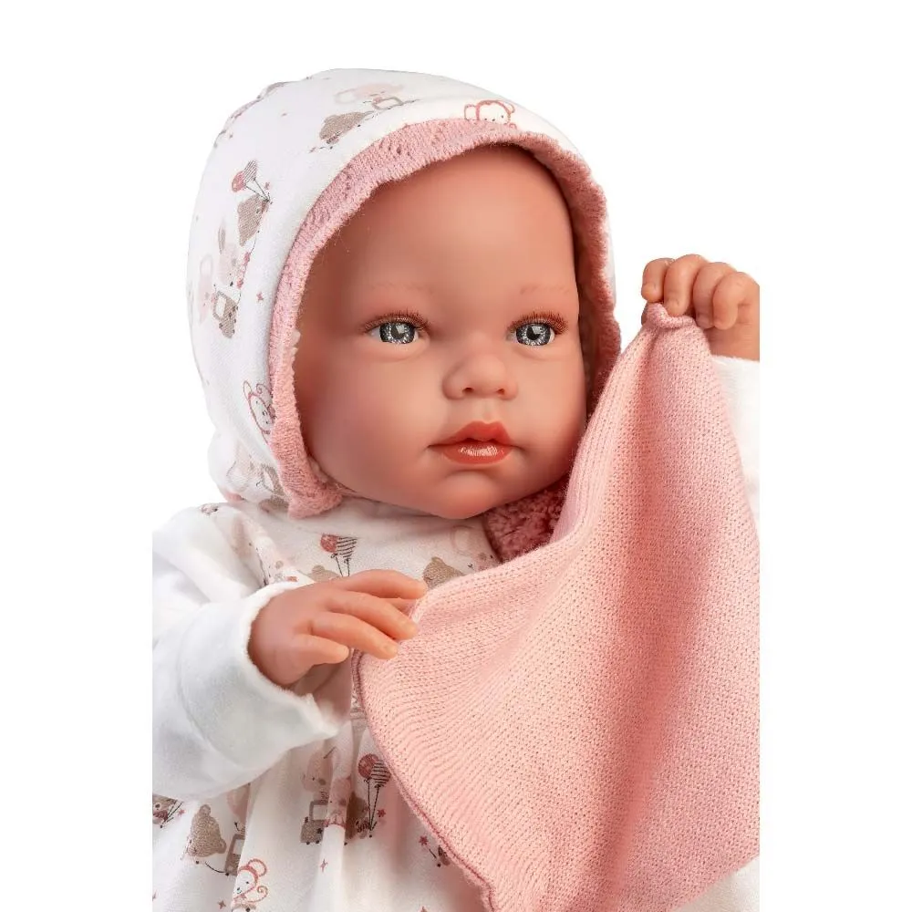 Llorens - Baby Girl Doll with Crying Mechanism, Clothing & Cushion: Tala 44cm