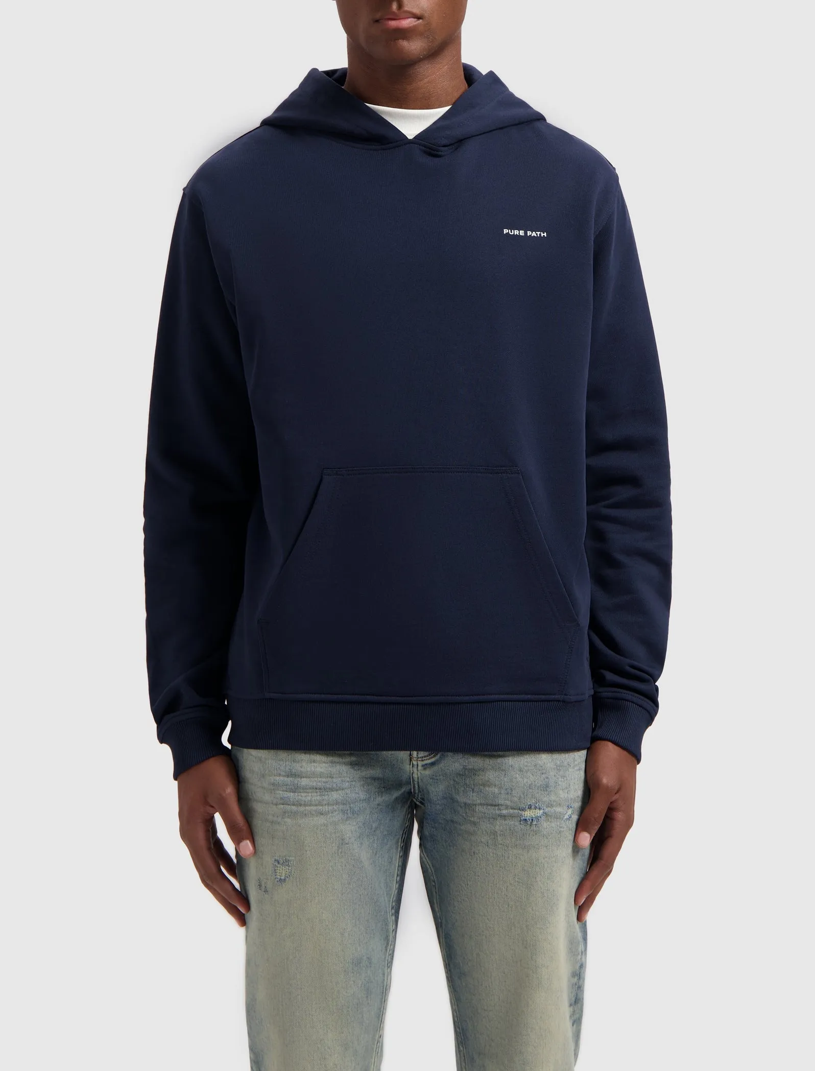 Logo Chest Hoodie | Navy