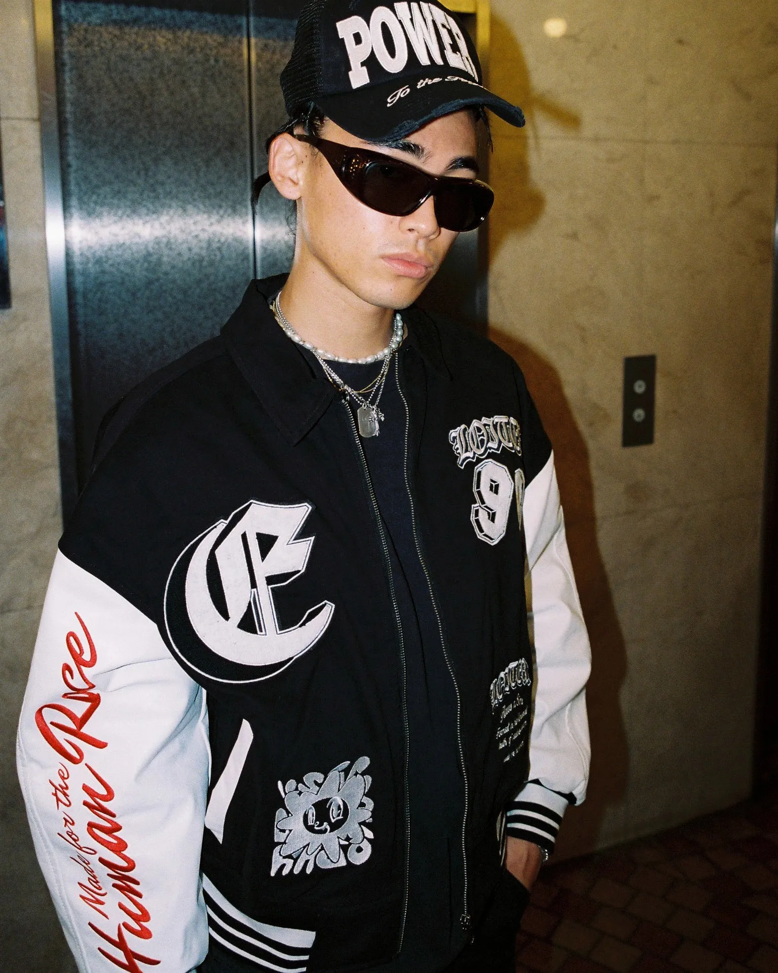 Loiter Ethereal Varsity Jacket Black/White