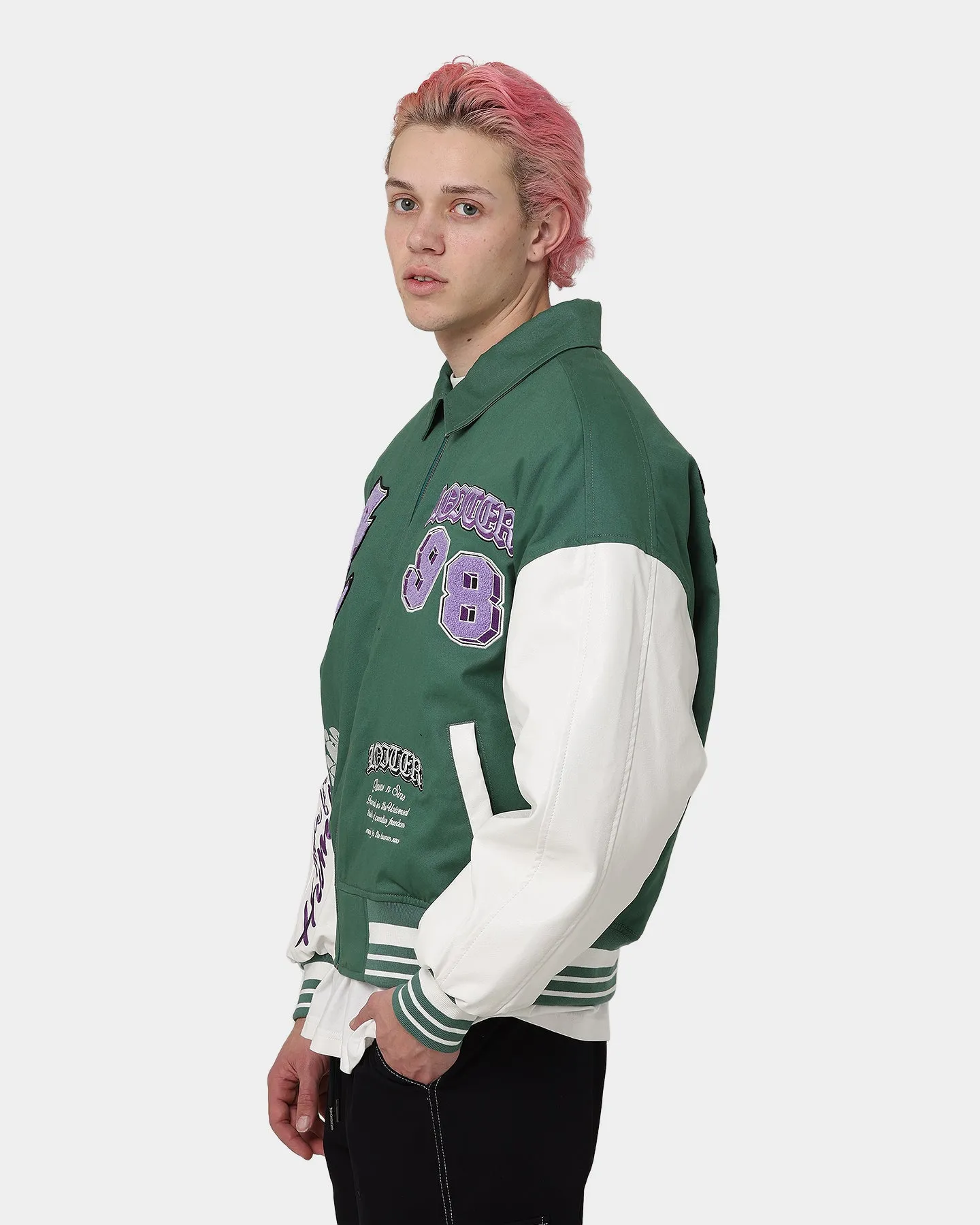 Loiter Ethereal Varsity Jacket Green