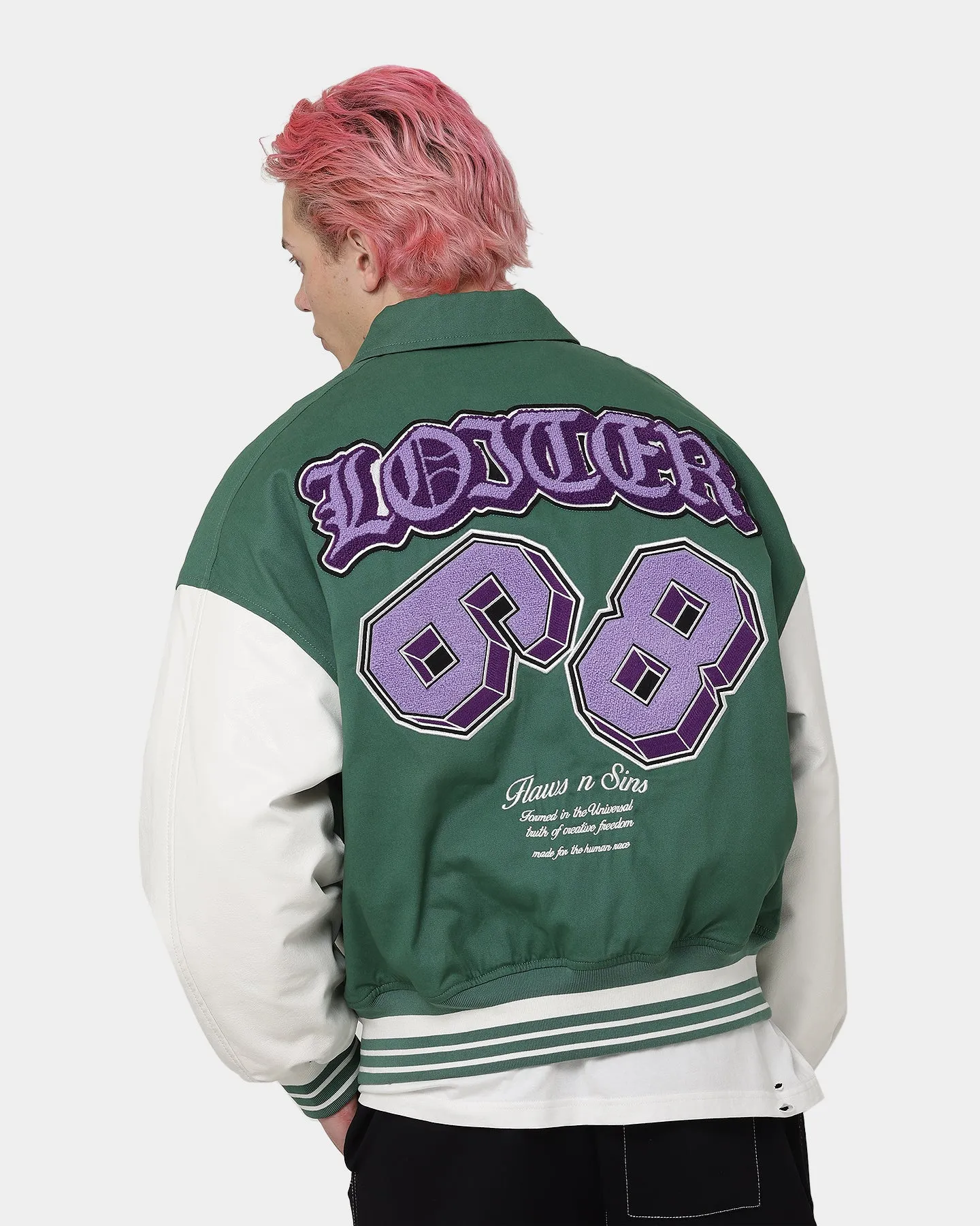 Loiter Ethereal Varsity Jacket Green