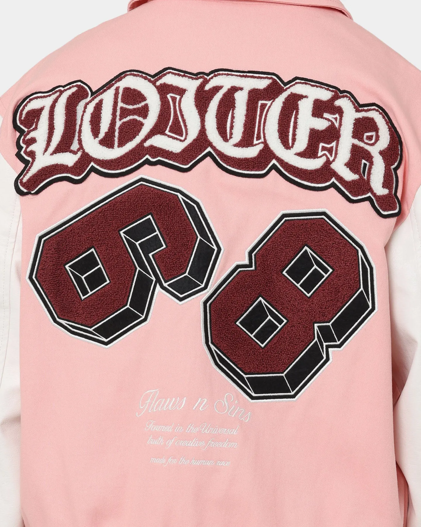 Loiter Human Varsity Jacket Pink