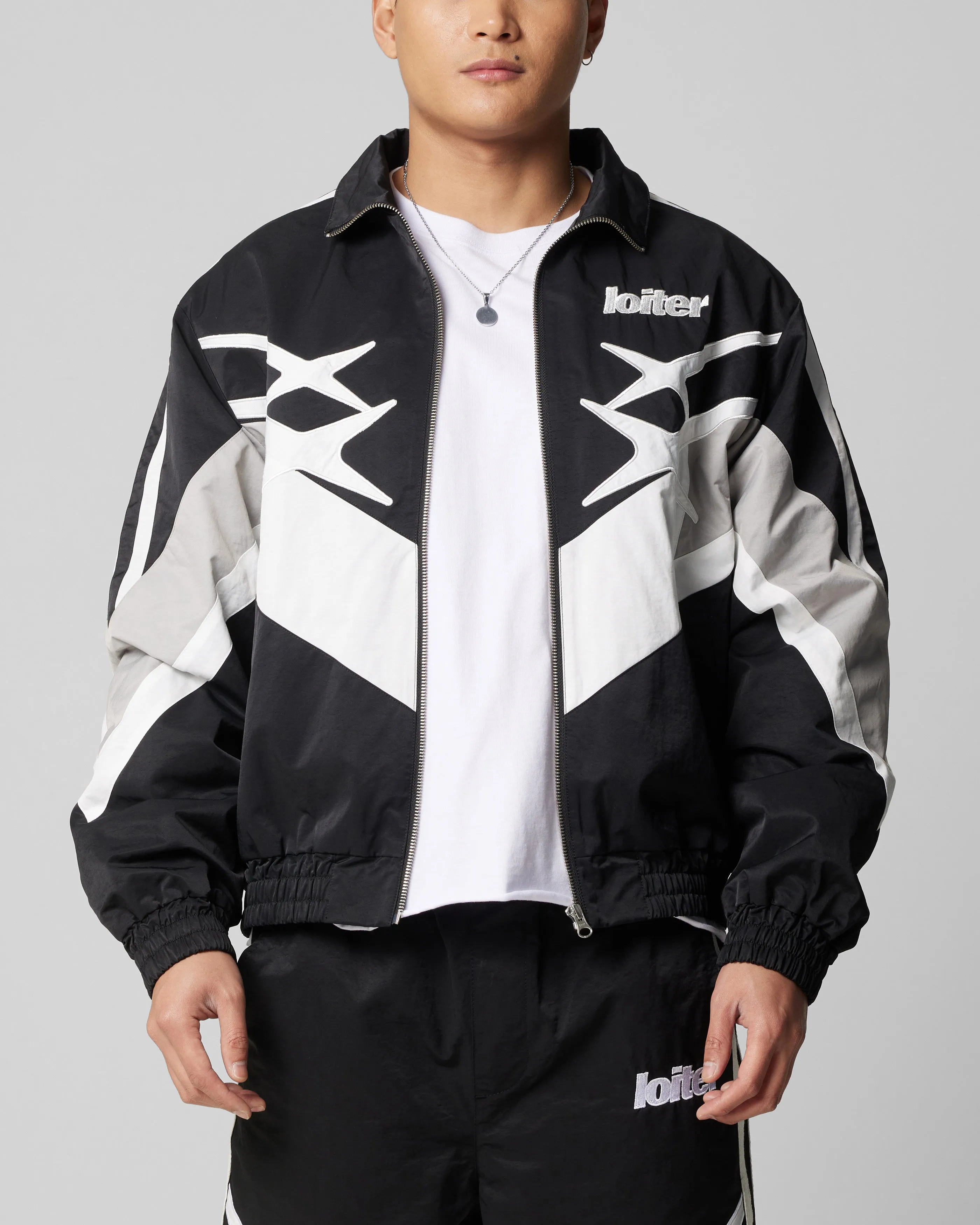 Loiter Hybrid Track Jacket Black/Grey