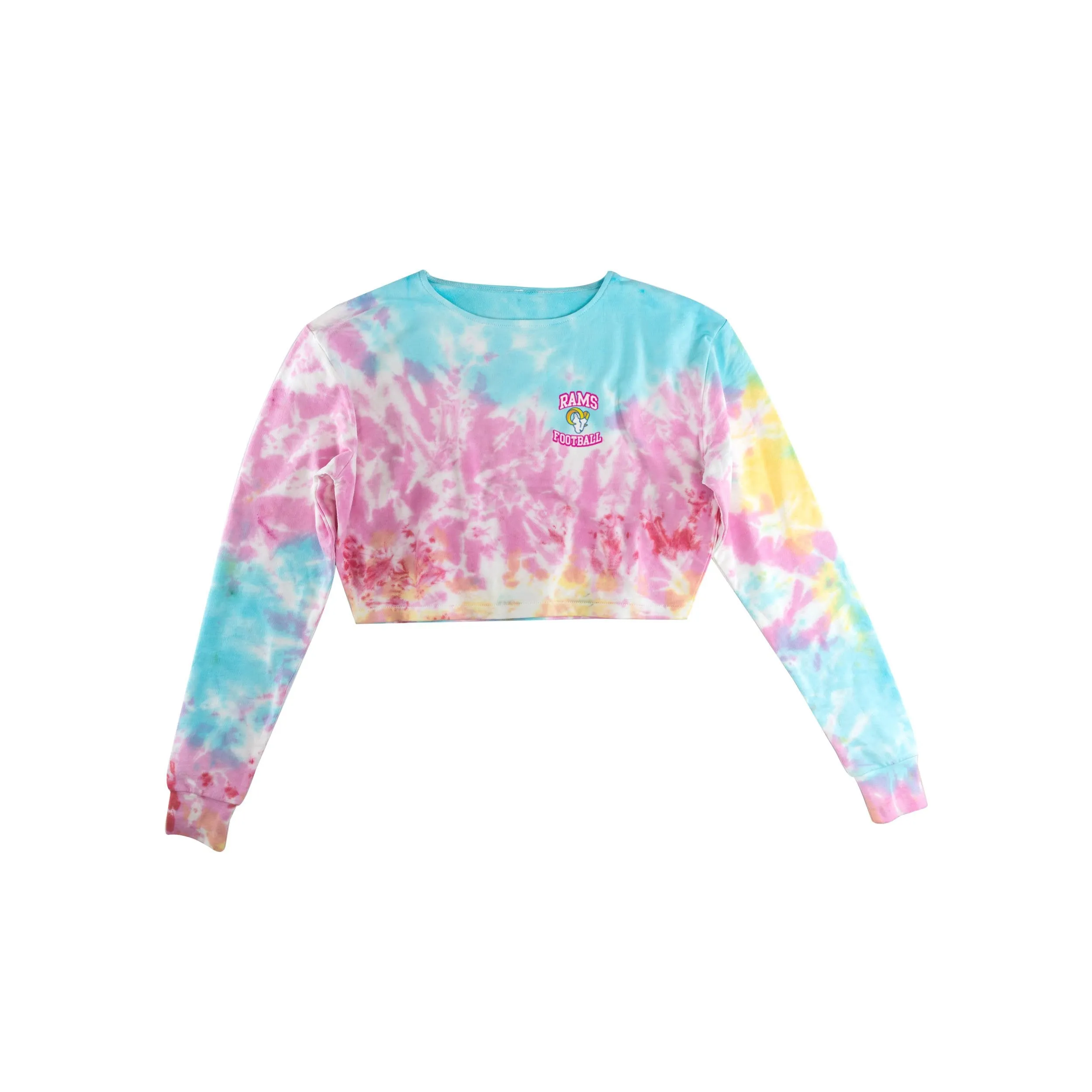 Los Angeles Rams NFL Womens Pastel Tie-Dye Blast Cropped Sweater