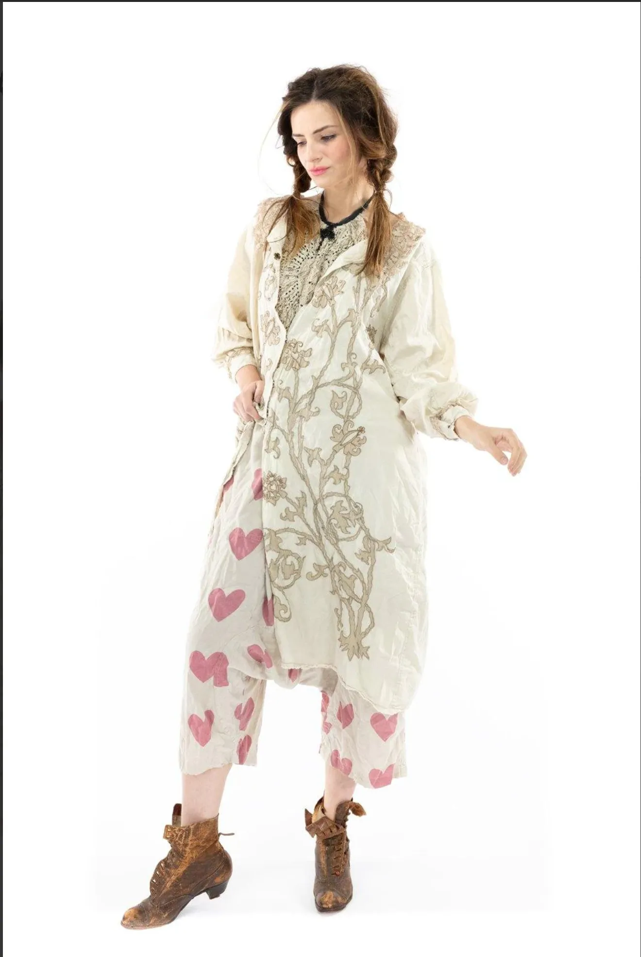 Magnolia Pearl 504 Leola Embroidered Smock Coat