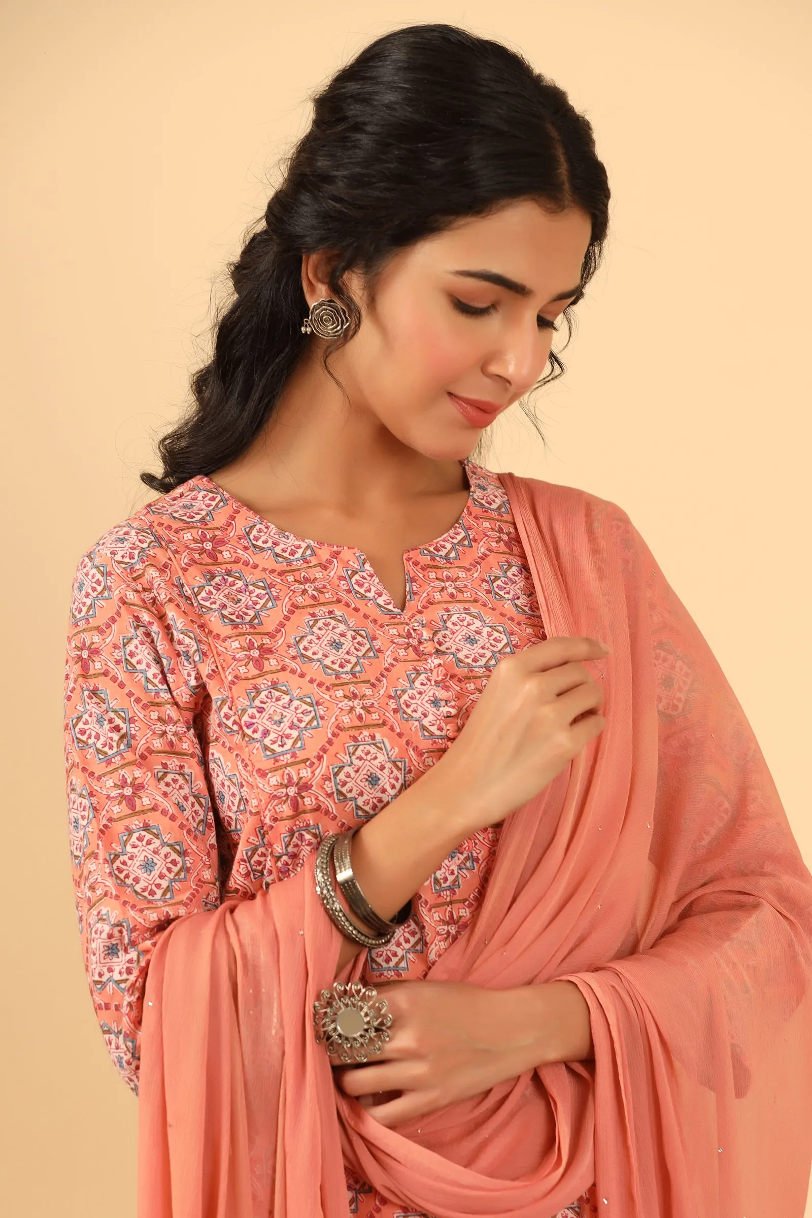 Maheen Masiah Chiffon Dusty Pink Dupatta