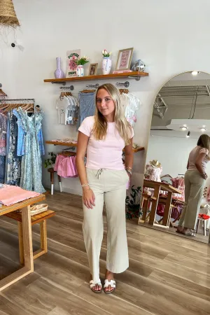 Margaret Drawstring Pants in Tan