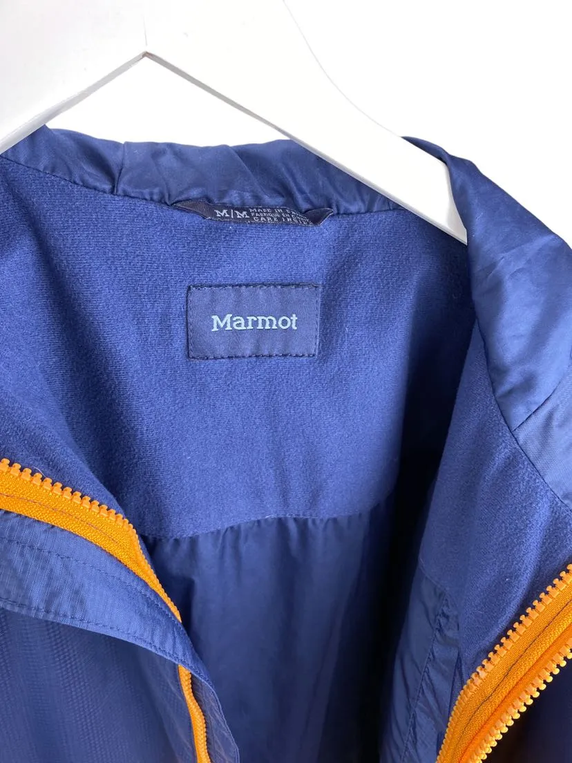 Marmot, Boys' Rain Jacket (Shell) and Sherpa Fleece, Navy/Orange, Size M (8-9)