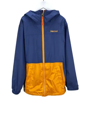 Marmot, Boys' Rain Jacket (Shell) and Sherpa Fleece, Navy/Orange, Size M (8-9)