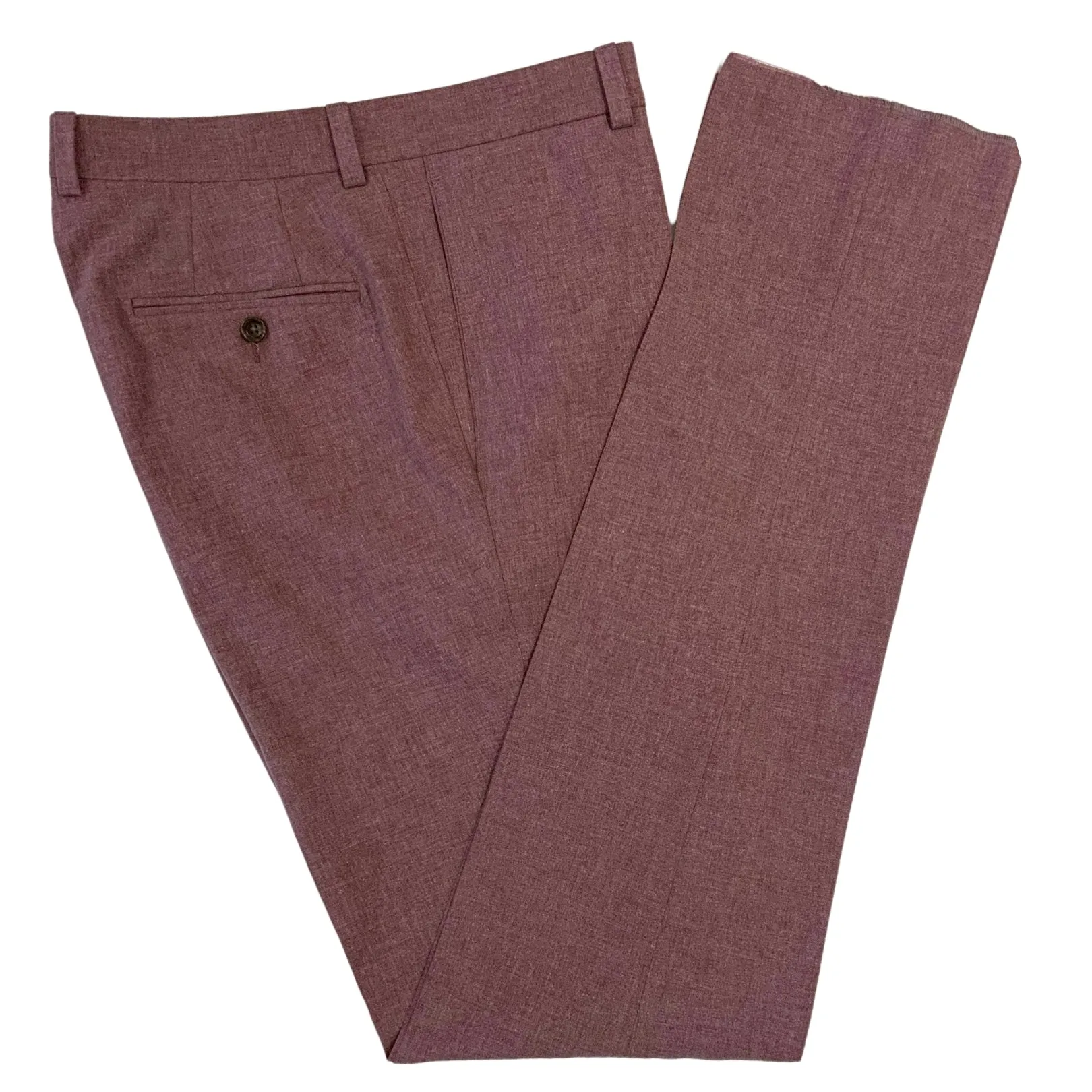 Mauve Melange Wool, Cotton & Silk Trouser