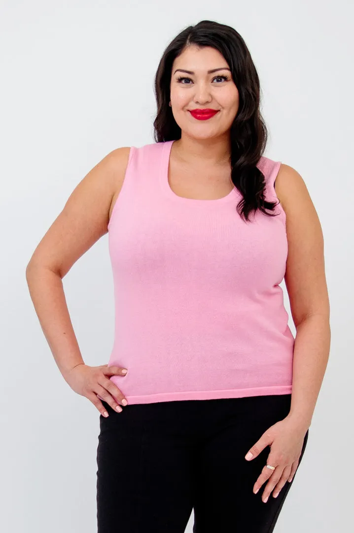 Melanie Tank, Pink, Cotton