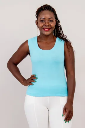 Melanie Tank, Turquoise, Cotton